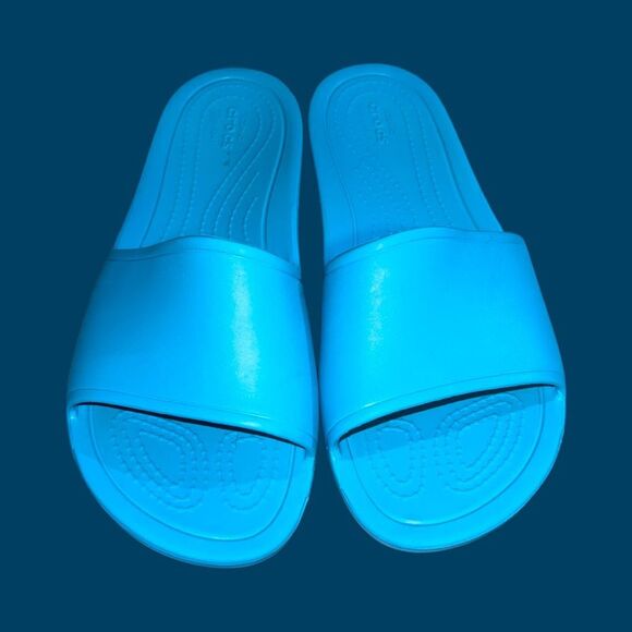 Electric Blue CROCS Sloan Flip Flop Slides Sandals Size W 9 - Picture 2 of 7